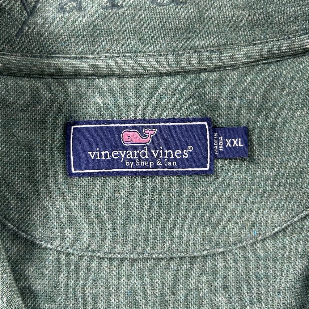 Vineyard Vines Sweater Mens 2XL Green 1/4 Zip Saltwater Performance Pullover - Picture 4 of 10